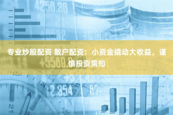 专业炒股配资 散户配资:小资金撬动大收益,谨慎投资需知